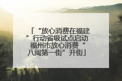 “放心消费在福建”行动省级试点启动 福州市放心消费“八闽第一街”开街